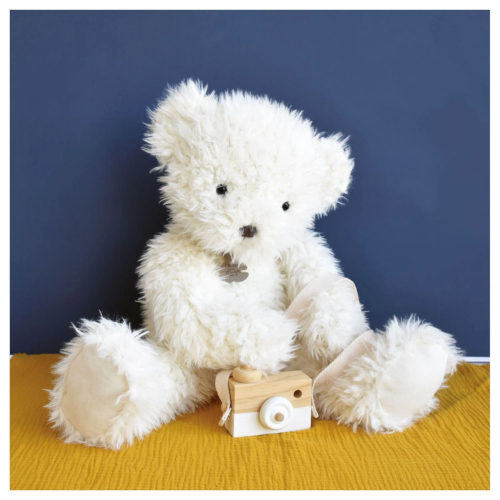 Pompom Bear, White, 60 cm